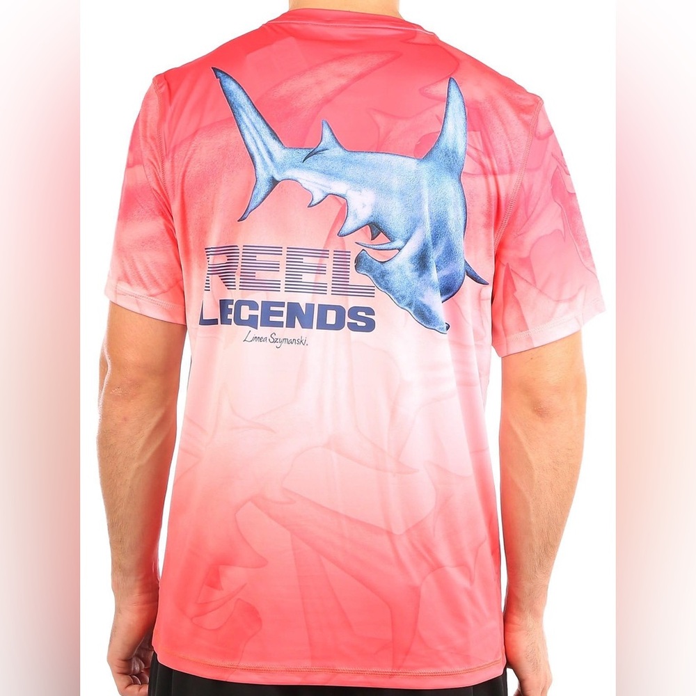 Reel Legends Linnea Szymanski Reel-Tec Size M,  L,  Short Sleeve Red Fish Shirt